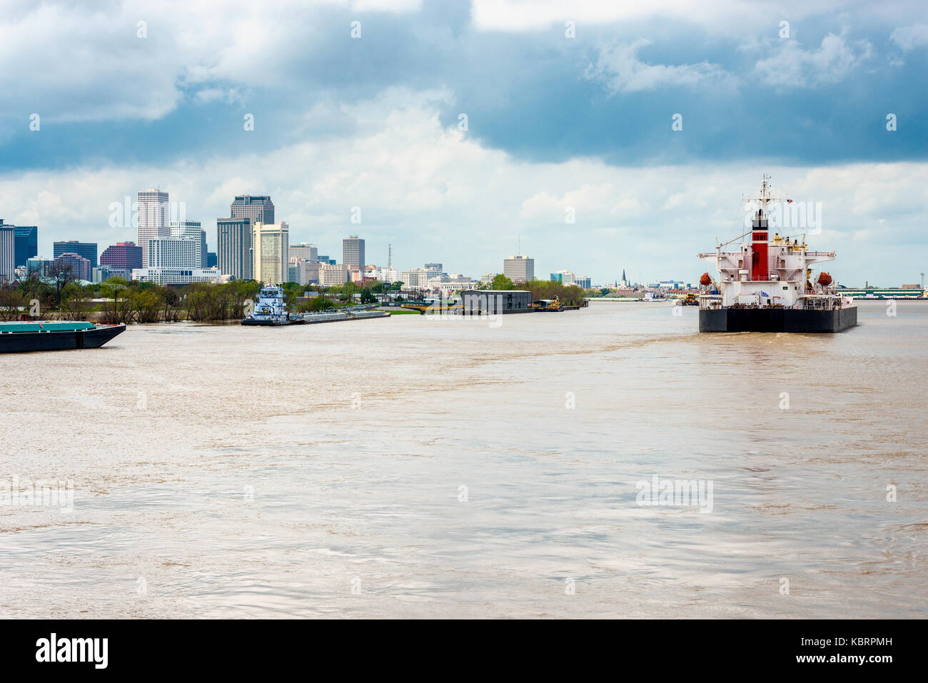 Mississippi und New Orleans Skyline Stockfoto