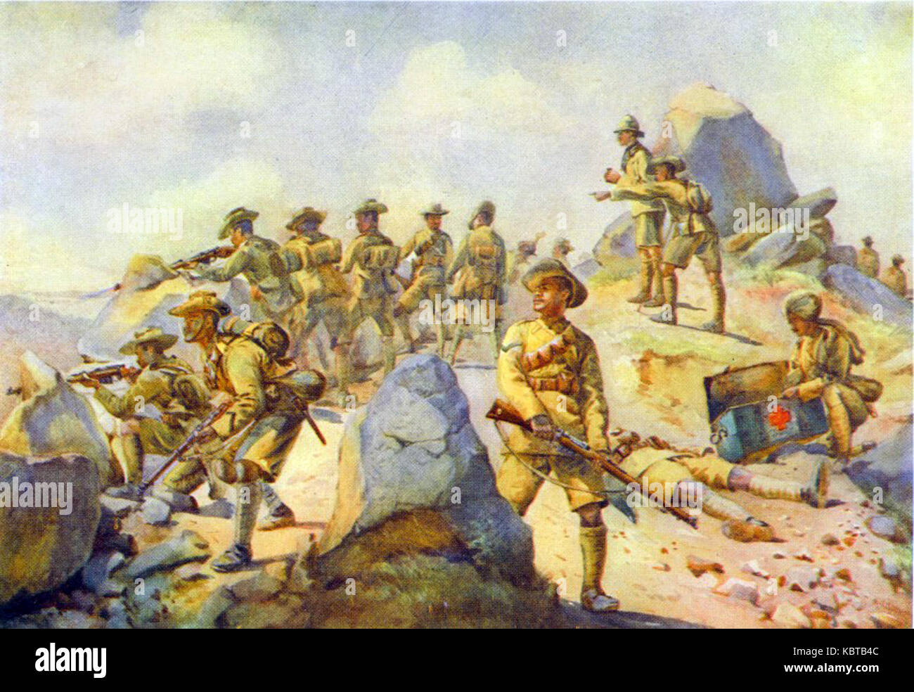 4Th Gurkha Rifles. Nachhutgefecht, 1909 Stockfoto