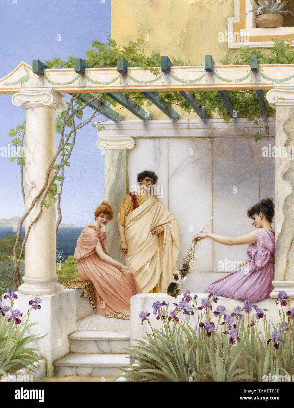 Spielzeit, von John William Godward Stockfoto