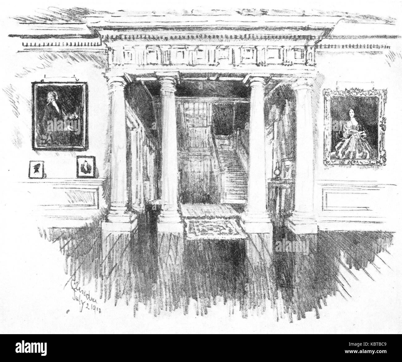 Eine Seite aus „Our Philadelphia“, einem Werk von Pennell aus dem Jahr 1914, das die kulturelle und architektonische Landschaft der Stadt während des frühen 20. Jahrhunderts beleuchtet. Stockfoto