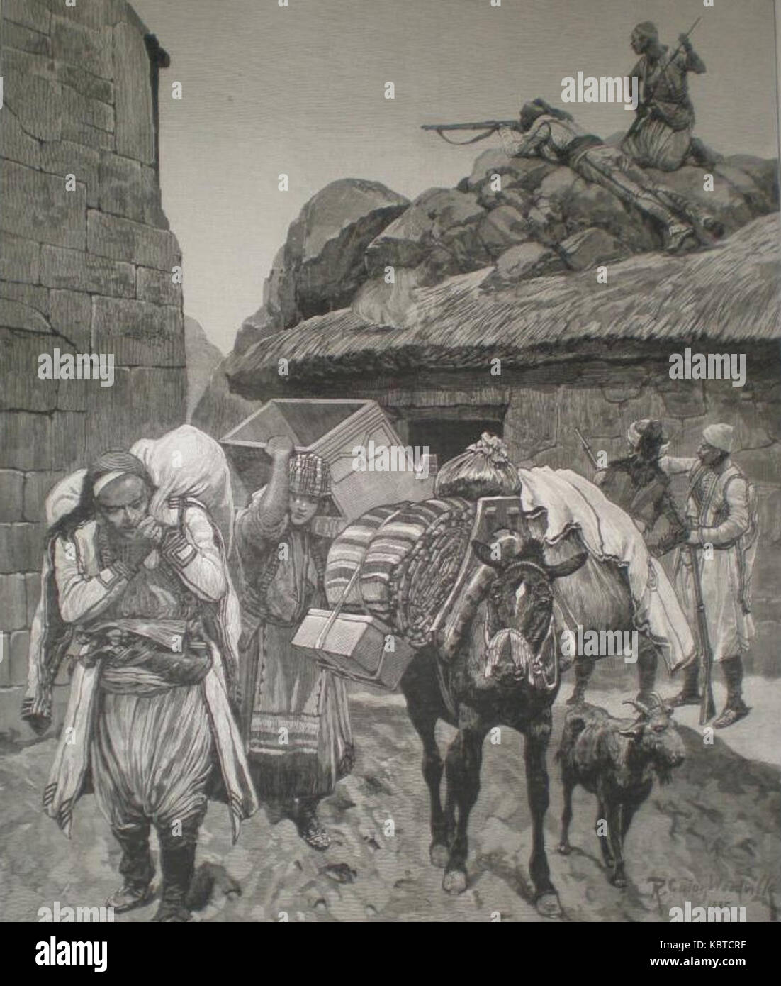 Türkischen Flüchtlinge von Ostrumelien 1885 Stockfoto