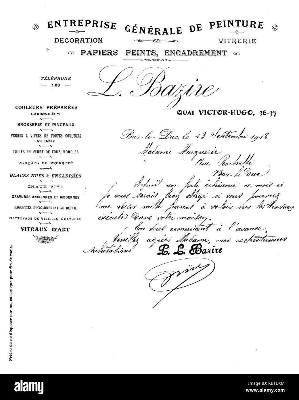 Ein Valoir Bazire Stockfoto