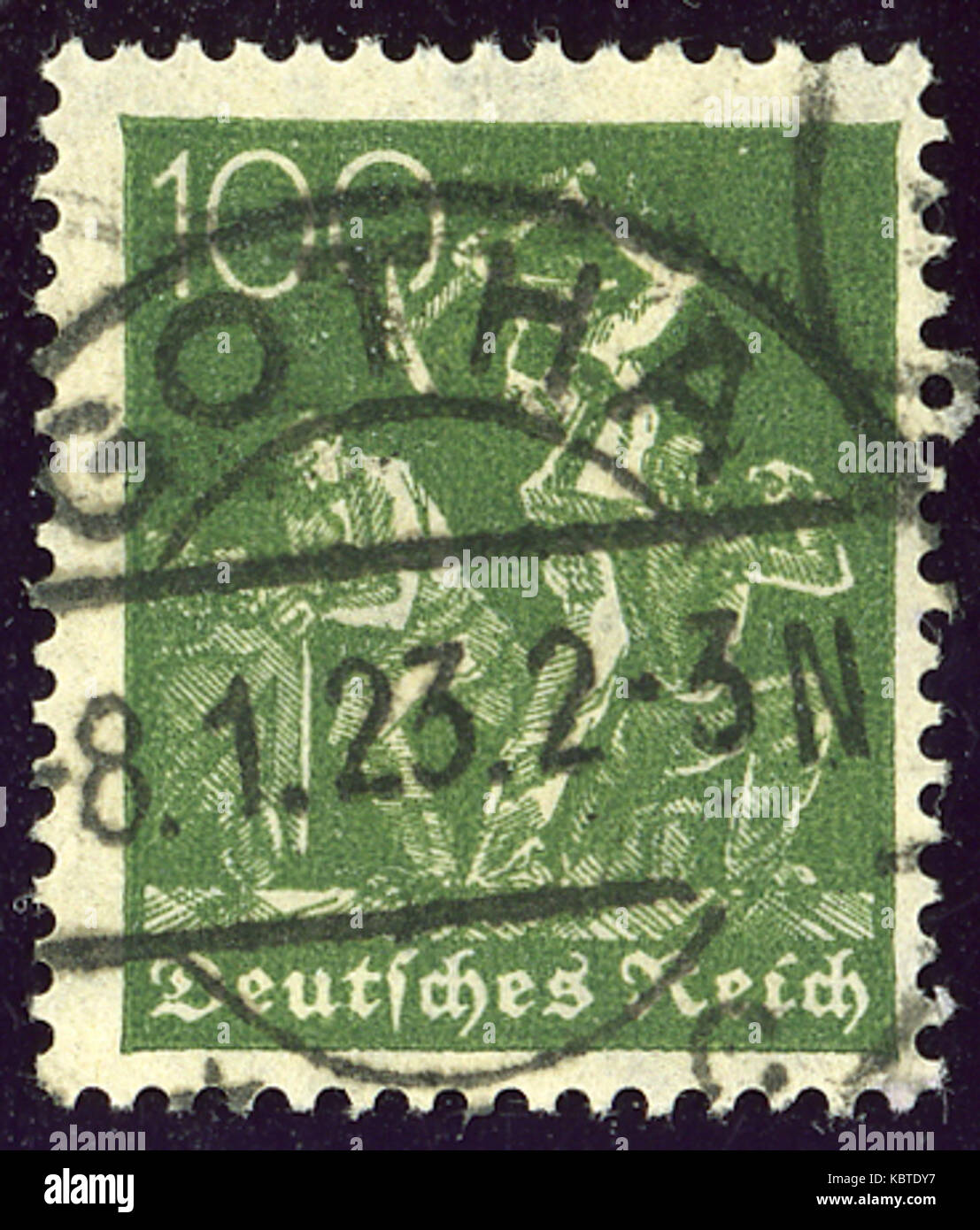 1923 Reich 100Pfg Mi187a Gotha Stockfoto