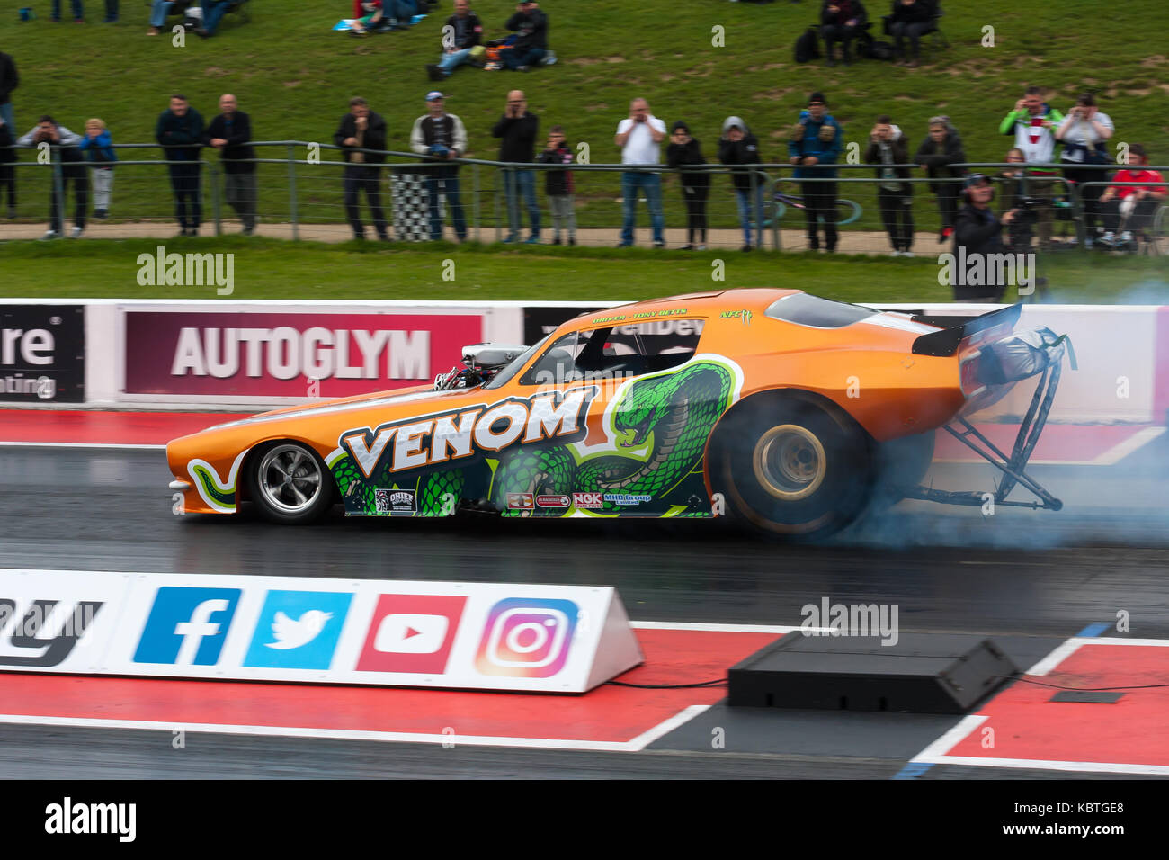 Drag Racing 1/4 Meile Santa Pod Stockfoto