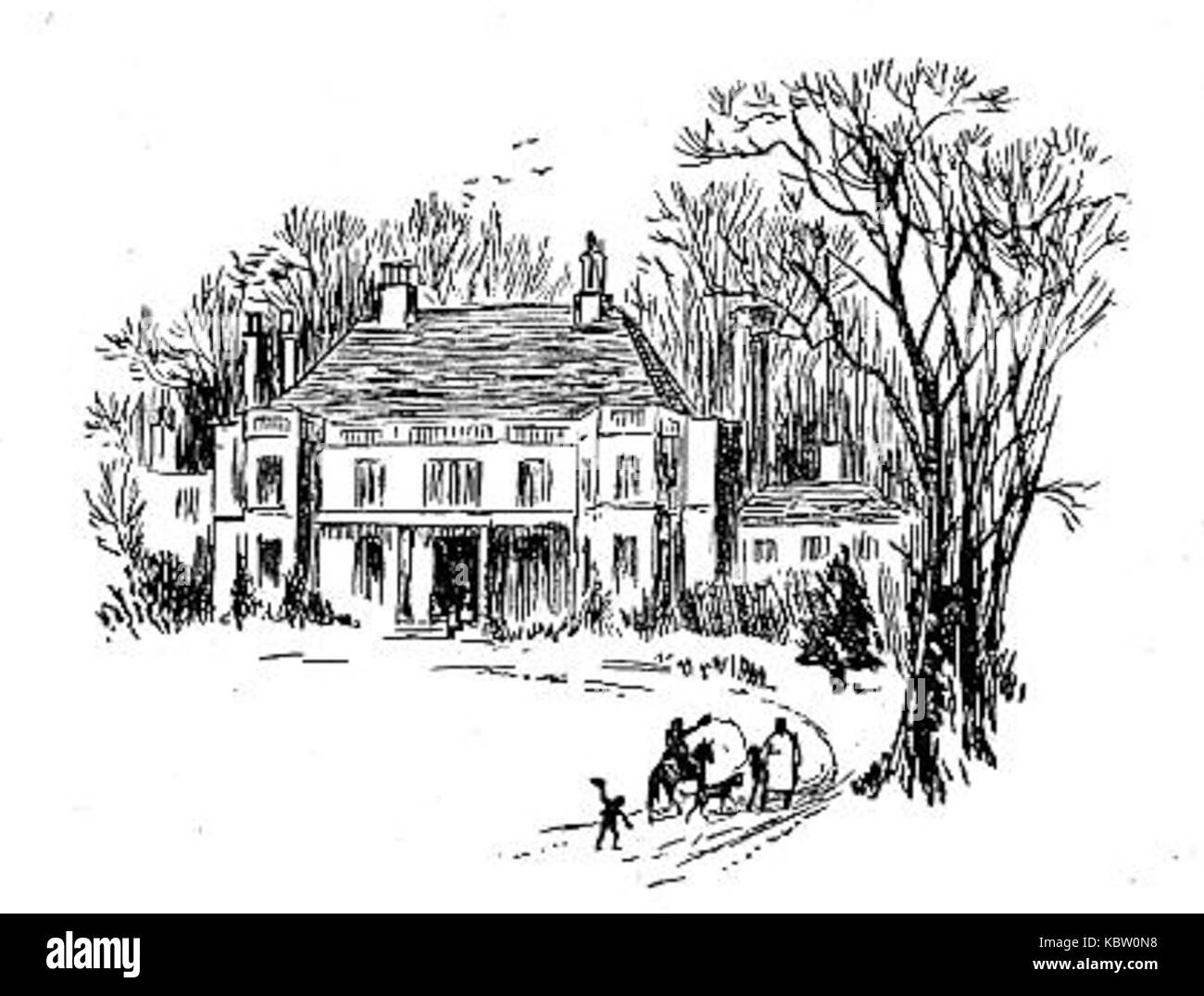 Plantation House Zeichnung Stockfoto