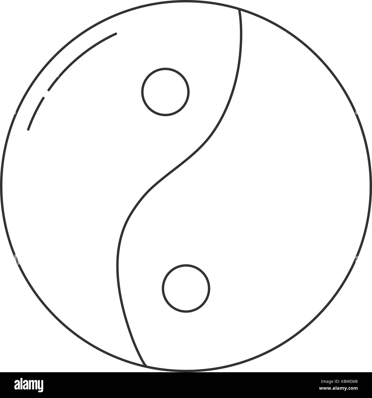 Yin Yang Symbol auf weißem Hintergrund Vector Illustration Stock Vektor