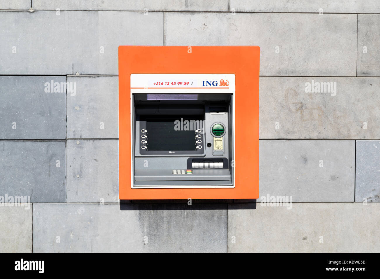 ING Cash Dispensing Machine. ING ist ein Niederländischer multinational Banking und Financial Services Corporation mit Sitz in Amsterdam. Stockfoto