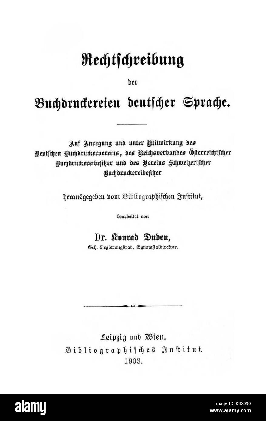 DUDEN B 1903 TBK, 01. Stockfoto