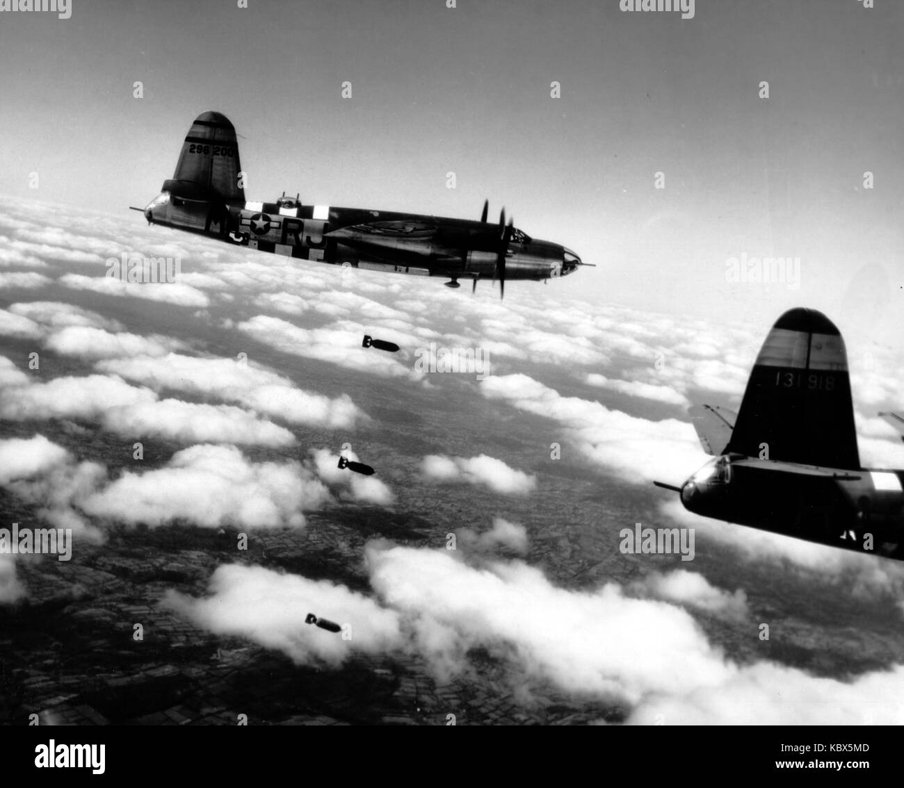 Martin B 26 Marauder. Amerikanische Bomber Flugzeug in Aktion während des Zweiten Weltkrieges Stockfoto