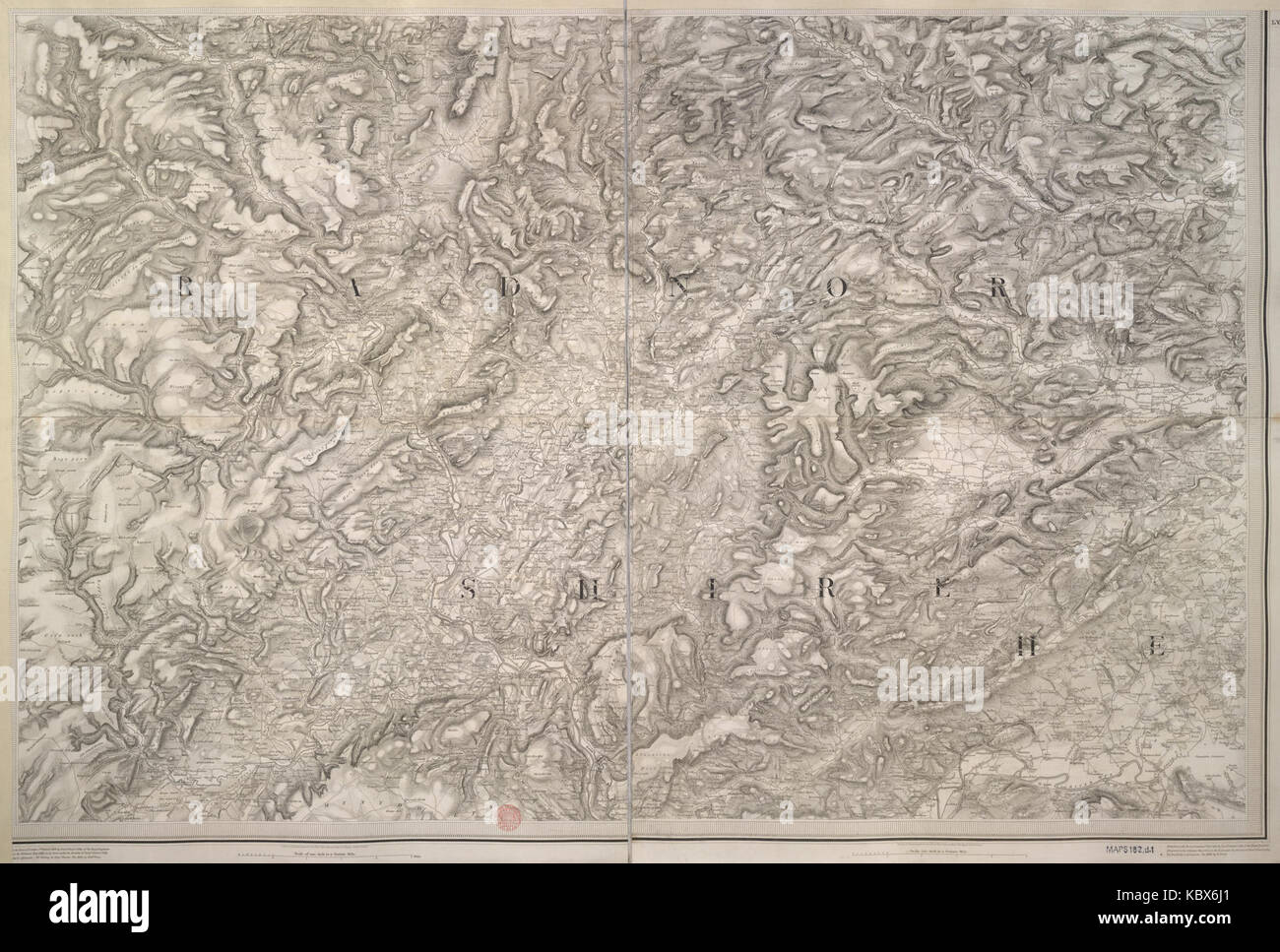 Blatt 56 aus der Ordnance Survey Old Series Karten im Maßstab 1:63.360, die detaillierte topografische Informationen über das vermessene Gebiet liefern. Stockfoto
