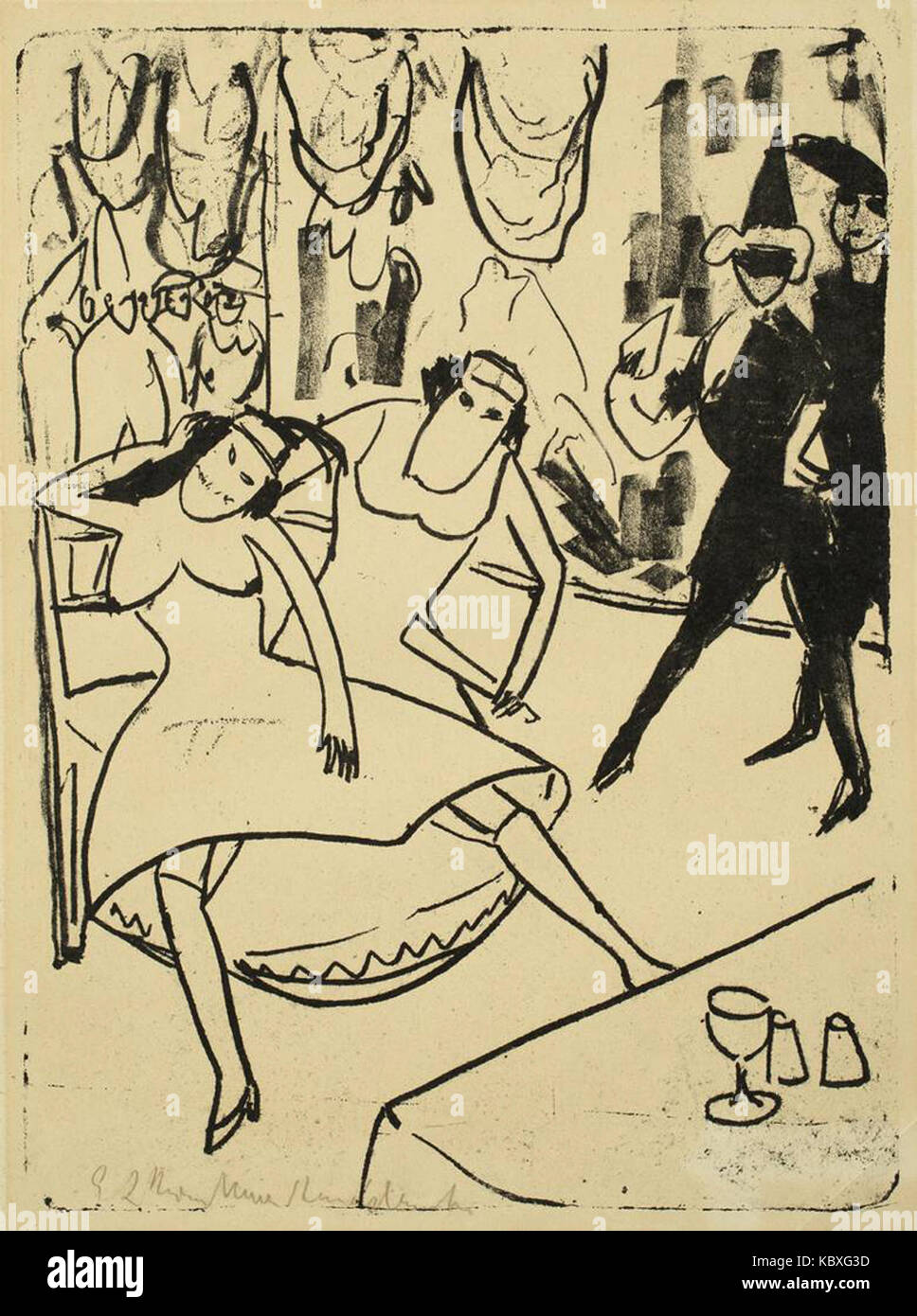 Kirchner Maskenball 1911 Stockfoto