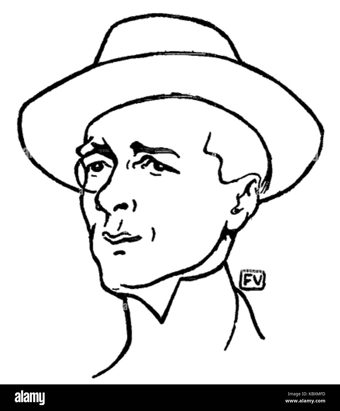 Ein Porträt von Marcel Boulenger, geschaffen vom Künstler Félix Vallotton, das den unverwechselbaren künstlerischen Stil des späten 19. Und frühen 20. Jahrhunderts unterstreicht. Stockfoto