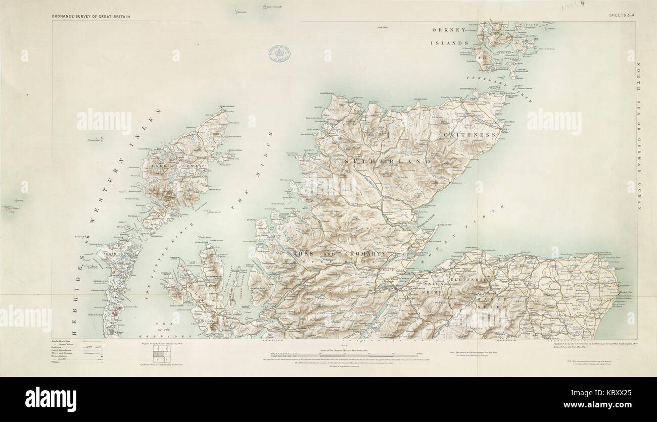 OS Neue Serie (c 1904) 1 63600 Blatt 3 4. Stockfoto