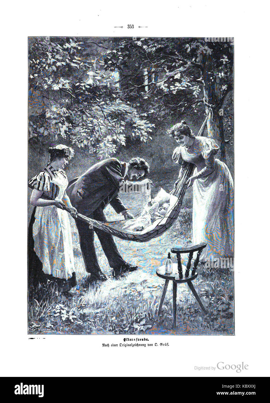 Eine Seite aus dem 1898 erschienenen Magazin „die Gartenlaube“ mit einer historischen Szene oder Illustration. Das Magazin war eine wichtige Quelle für Kultur und Nachrichten im Deutschland des 19. Jahrhunderts. Stockfoto