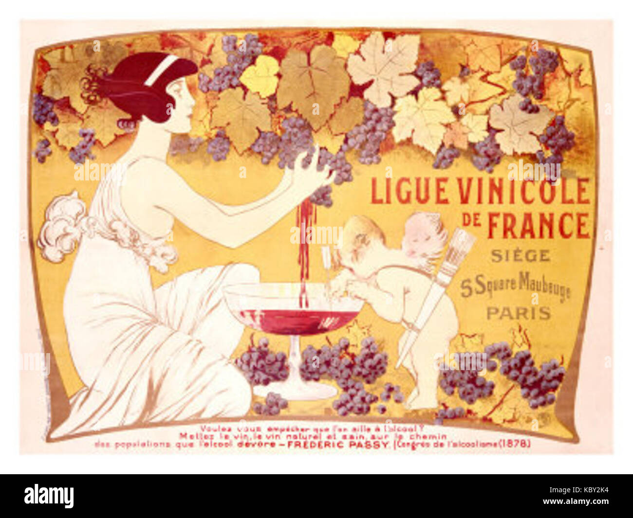 Affiche Ligue Vinicole de France Stockfoto