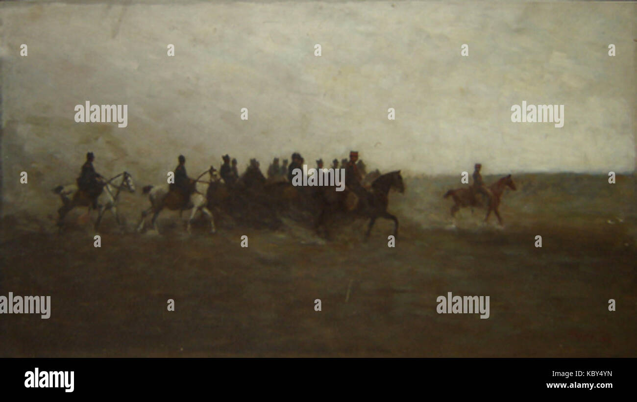 Dieses Bild zeigt Nicolae Petrescu Mogos, eine rumänische Militärfigur, vor dem Angriff in einer bedeutenden historischen Schlacht. Es ist ein wichtiger visueller Bezug zur rumänischen Militärgeschichte während des Ersten Weltkriegs Stockfoto