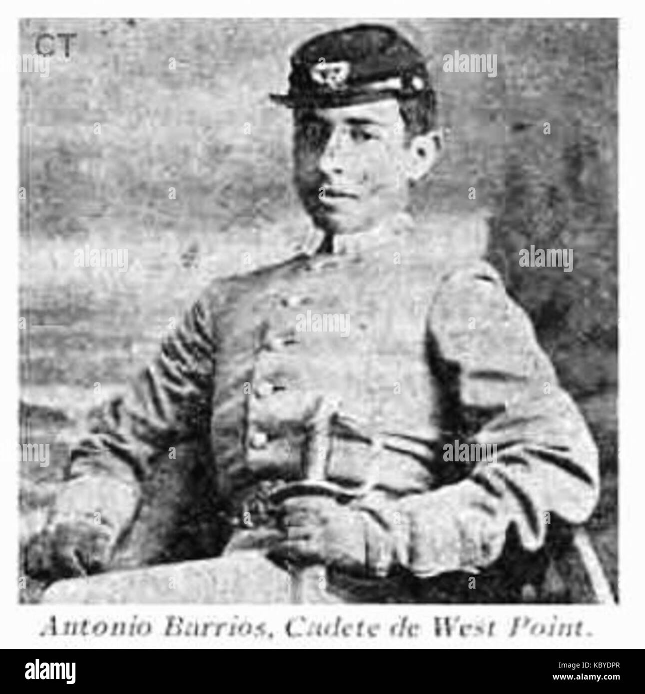 Dieses Foto zeigt Antonio Barrios, einen bemerkenswerten Menschen, der 1892 mit West Point in Verbindung gebracht wurde, und hält einen Moment in seinem Leben während seiner Zeit an der United States Military Academy fest. Stockfoto