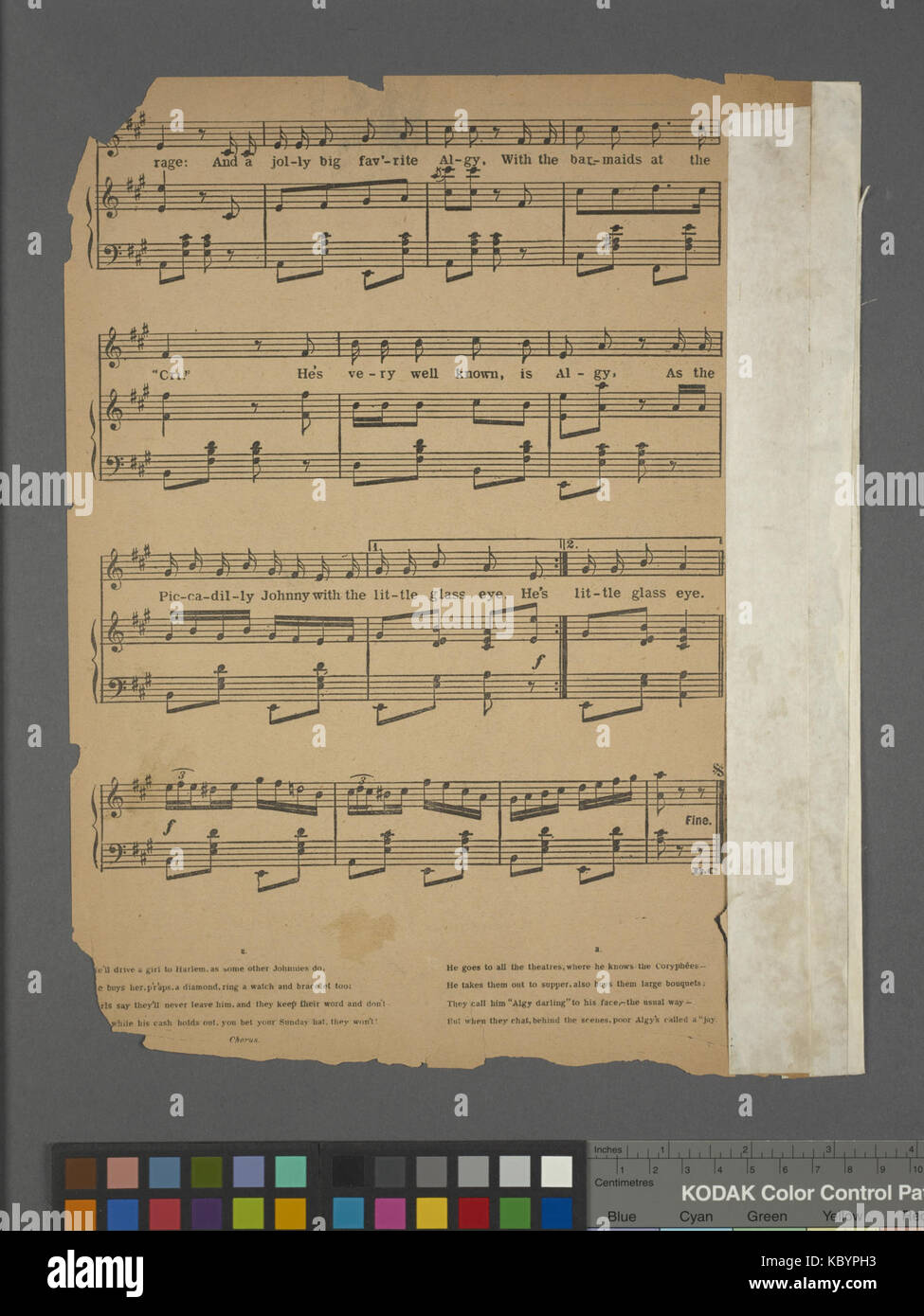 (Die Piccadilly Johnny mit dem kleinen Glas Auge oder, Algy) (NYPL Hades 463912 1712845) Stockfoto