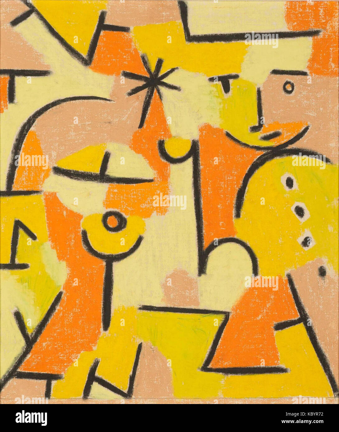 Figur in Gelb (Abbildung in gelb) von Paul Klee, 1937 Stockfoto