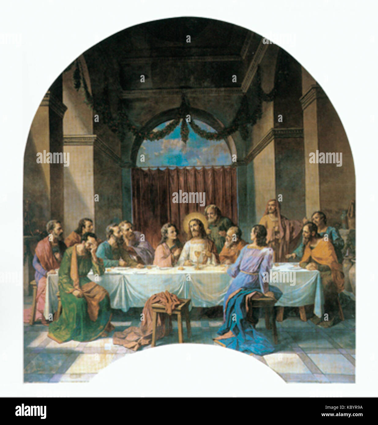 Oscar Pereira da Silva Santa Ceia Stockfoto