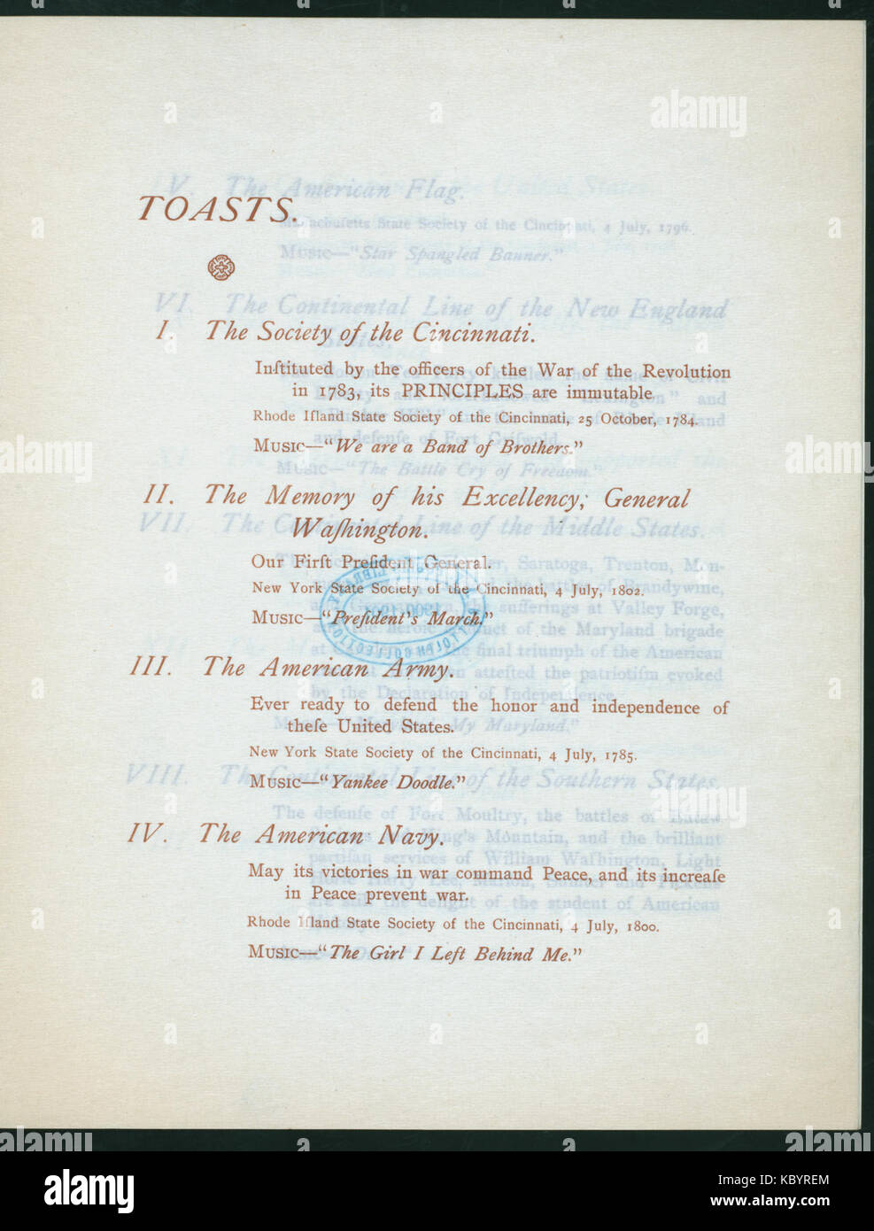 Dieses Zertifikat erinnert an den 116. Jahrestag der New York Society of the Cincinnati, einer historischen Organisation, die gegründet wurde, um das Erbe der Veteranen der amerikanischen Revolution zu bewahren. Die Veranstaltung fand im Sherry's Restaurant statt und war ein bedeutender Moment in der Geschichte der Gesellschaft. Stockfoto