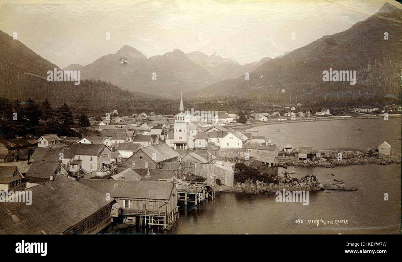 Schloss Baranov, Sitka, Alaska, ca 1897 (laroche 93) Stockfoto