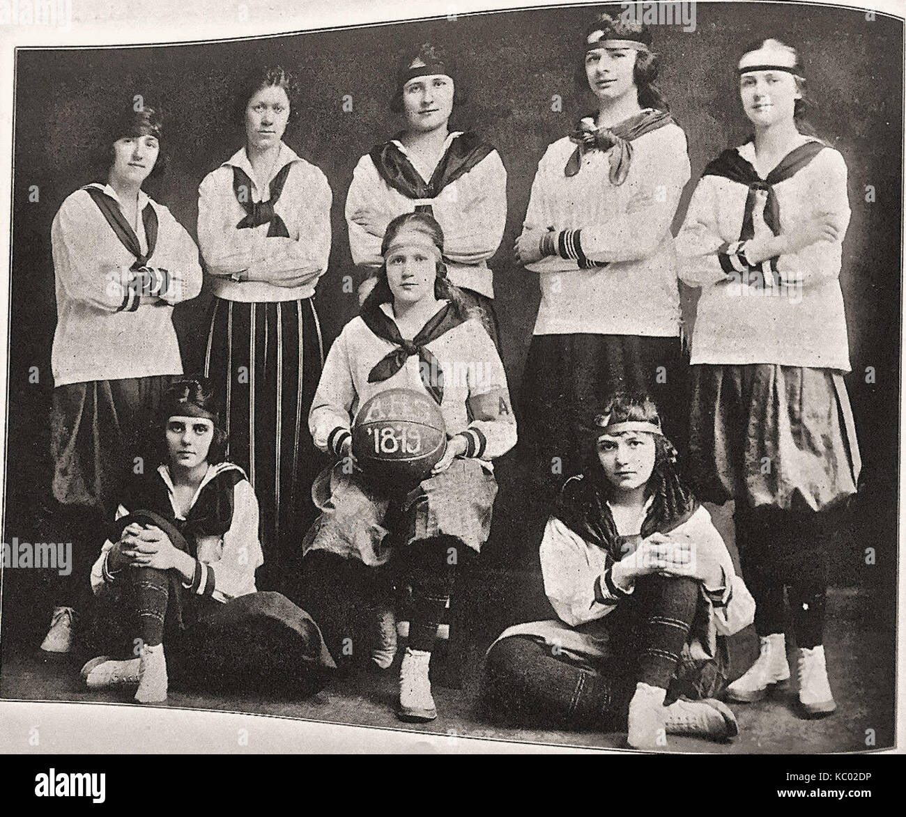 1919 Allentown High School Girls Basketball Team Allentown PA Stockfoto