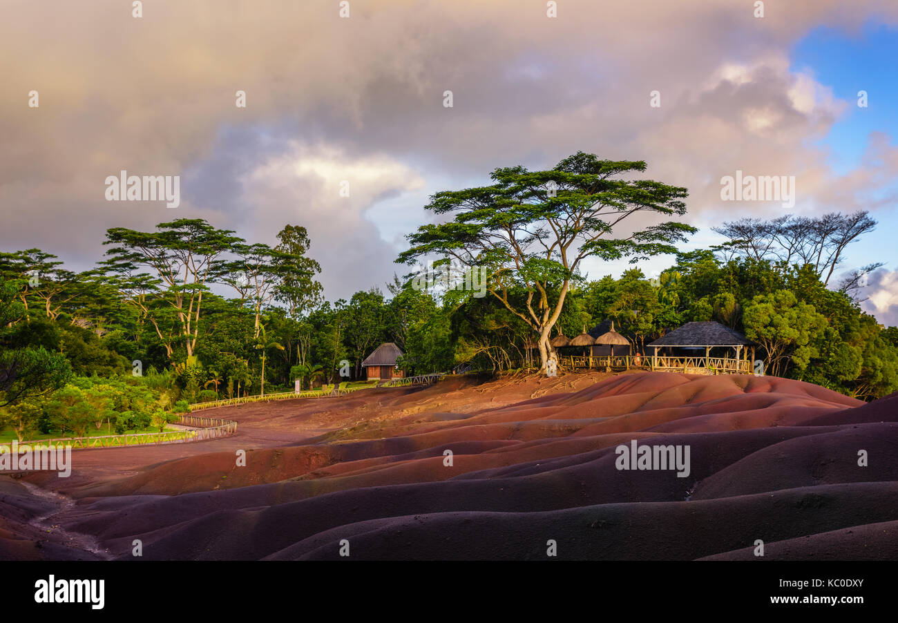 Chamarel sieben farbigen Erden. Naturpark, der bekanntesten touristischen Ort der Insel Mauritius. Stockfoto