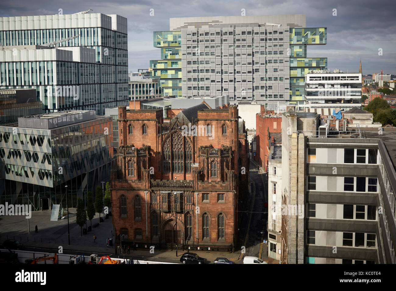 Denkmalgeschützte status John Rylands Library ist eine spät-viktorianischen neo-gotischen Gebäude in Manchester Deansgate von der Universität Manchester beibehalten Stockfoto