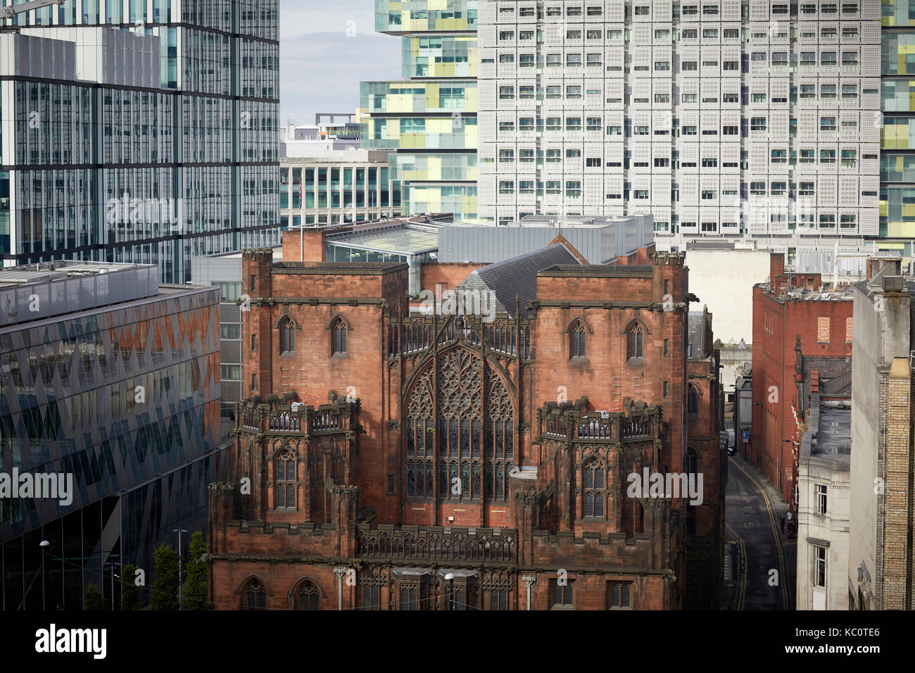 Denkmalgeschützte status John Rylands Library ist eine spät-viktorianischen neo-gotischen Gebäude in Manchester Deansgate von der Universität Manchester beibehalten Stockfoto