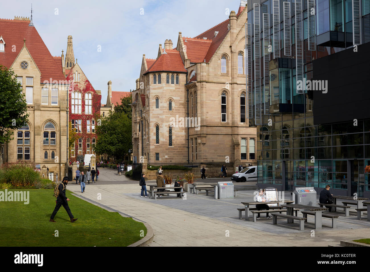 Manchester University Campus das Viereck in der Nähe der Oxford Road Stockfoto