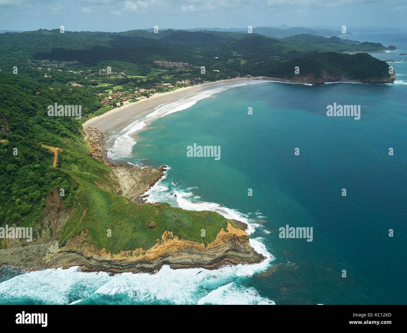 Guacalito Bay in Nicaragua Landschaft Luftbild Drohne anzeigen Stockfoto