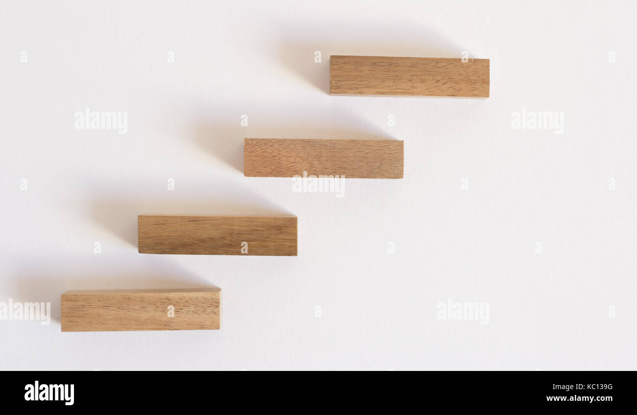 Holzblöcke Schritte. Business Konzept für Wachstum Erfolg Stockfoto