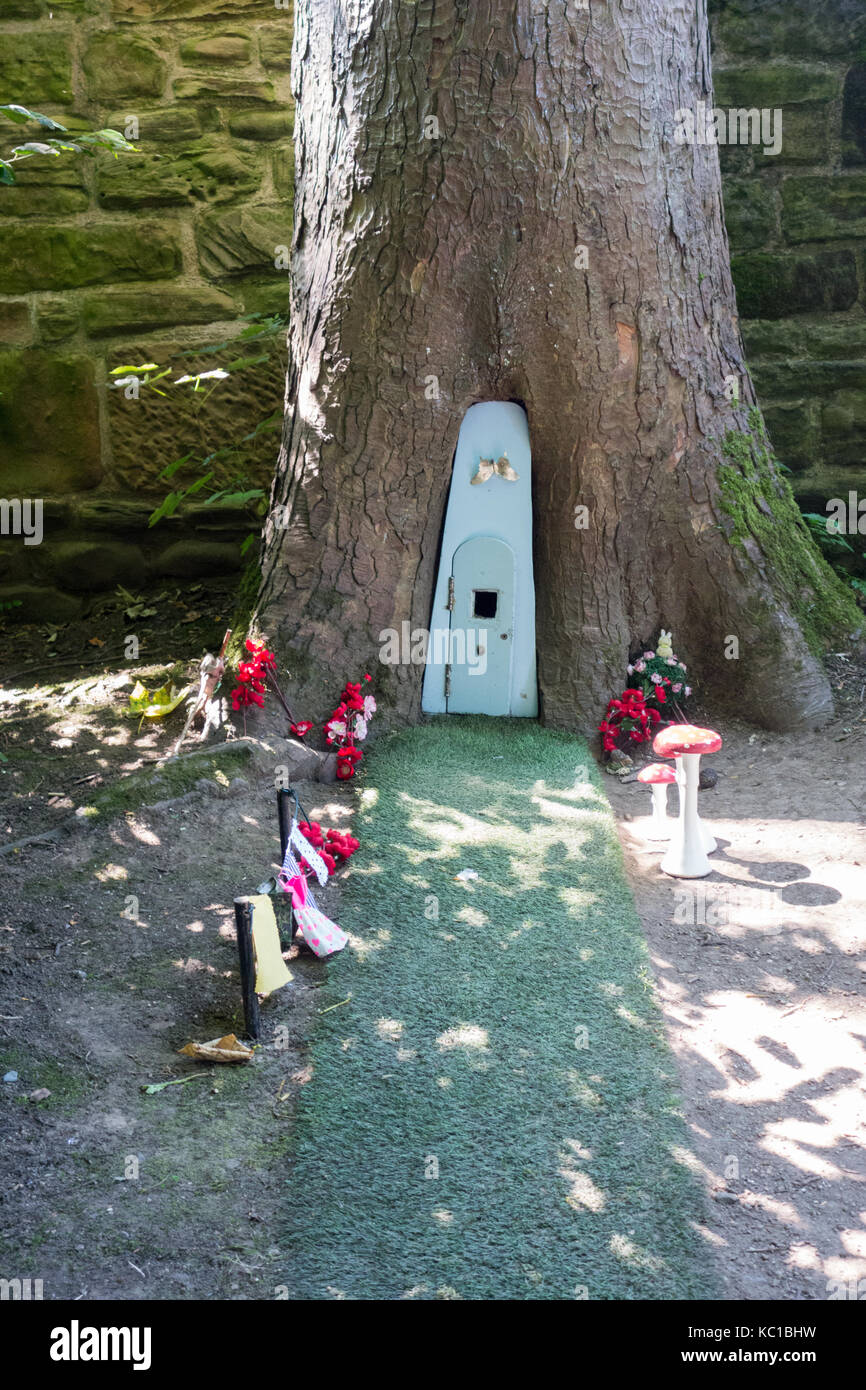 Hobbits Haus in Baum im hardwick gebaut, Derbyshire Stockfoto