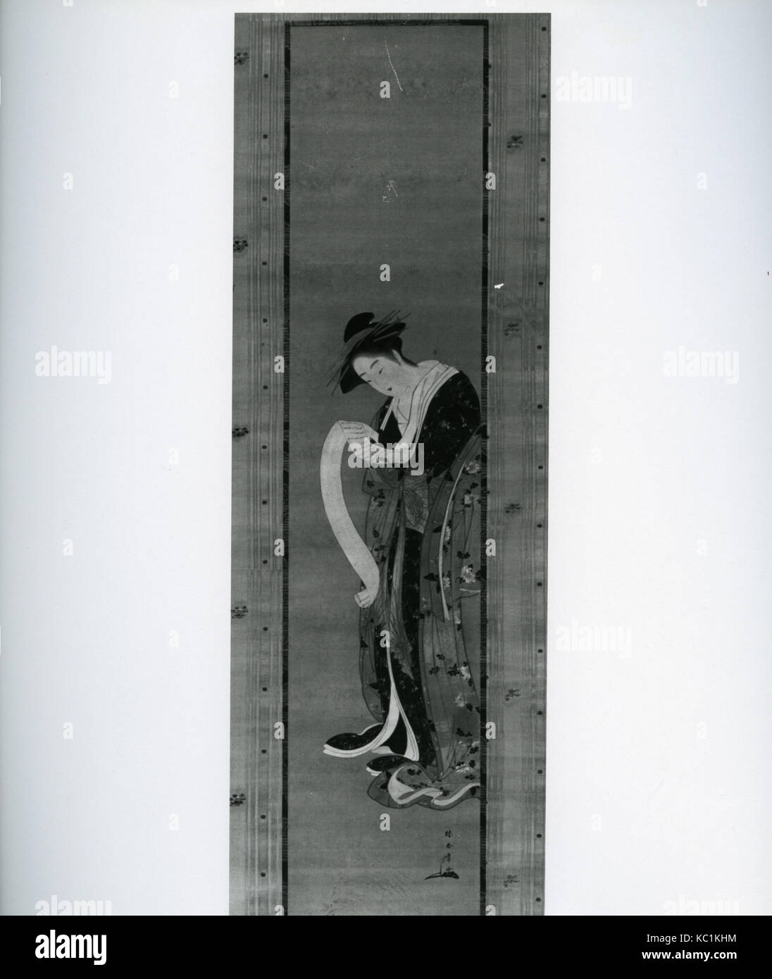 Kurtisane Lesen Sie einen Brief, Katsukawa Shunshō, 18. Jahrhundert Stockfoto