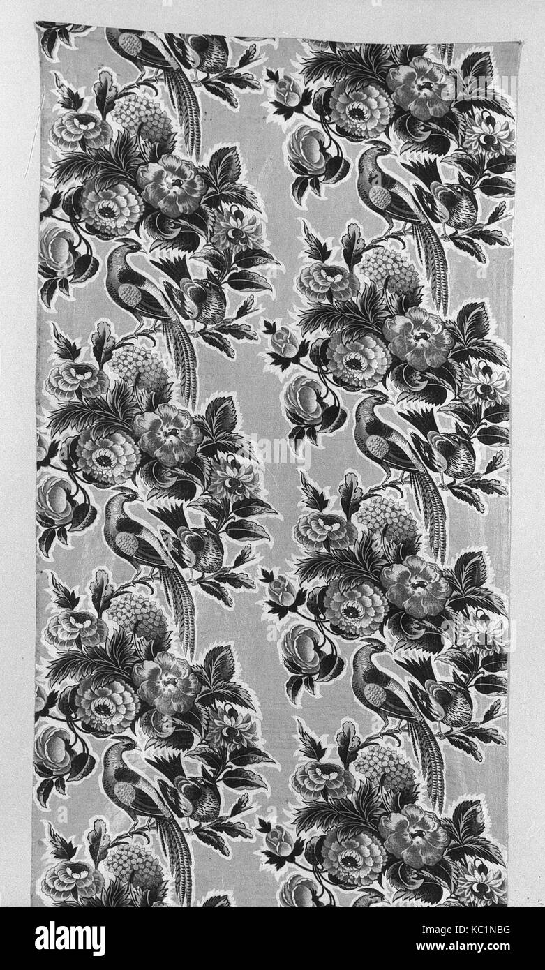 Stück, Ca. 1830, British, Baumwolle, L.72x W. 23 3/4 Zoll (breite Webstuhl), Textiles-Printed Stockfoto