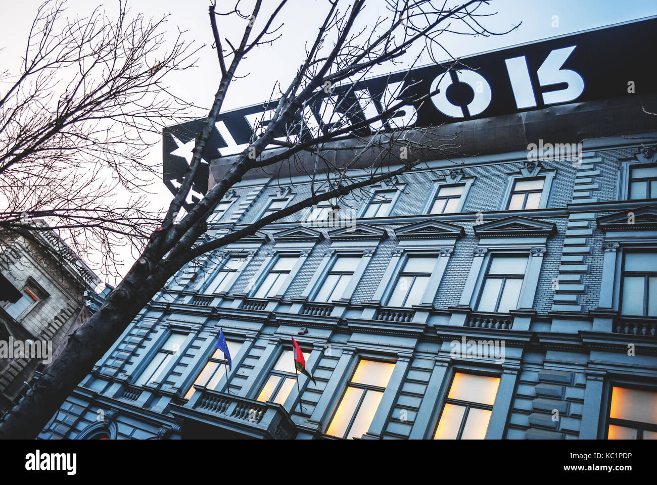 Budapest, Ungarn - 02 Januar, 2017: Haus des Terrors in Budapest Stockfoto