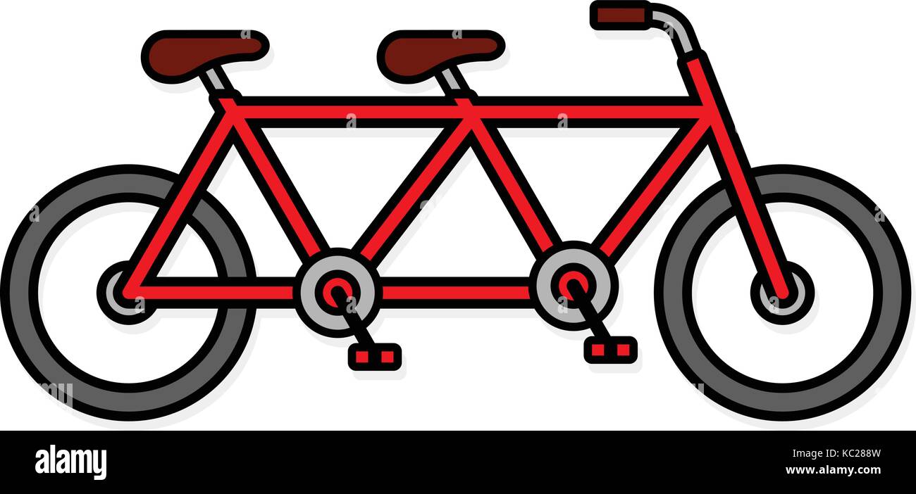 Tandem Bike - Symbol - Vector Illustration Stock Vektor