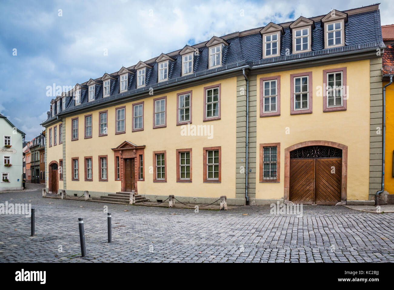 Deutschland, Thüringen, Weimar, Frauenplan, Goethe - Nationalmuseum, ein Klassisches Weimar Gebäude, in dem der deutsche Autor Johann Wolfgang von Goethe einmal Stockfoto