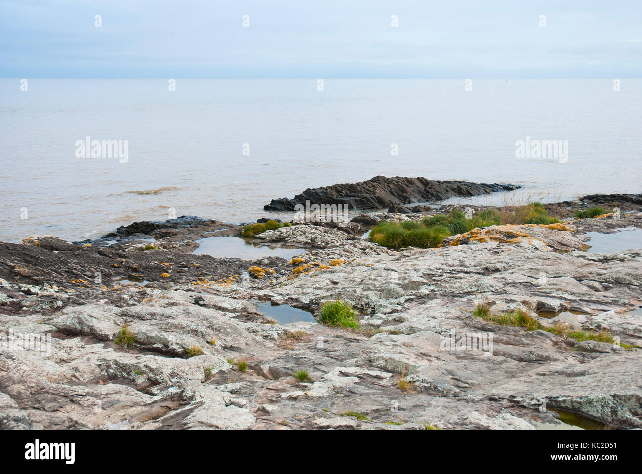 Ufer des Rio de la Plata (River Plate), Colonia del Sacramento, Uruguay Stockfoto