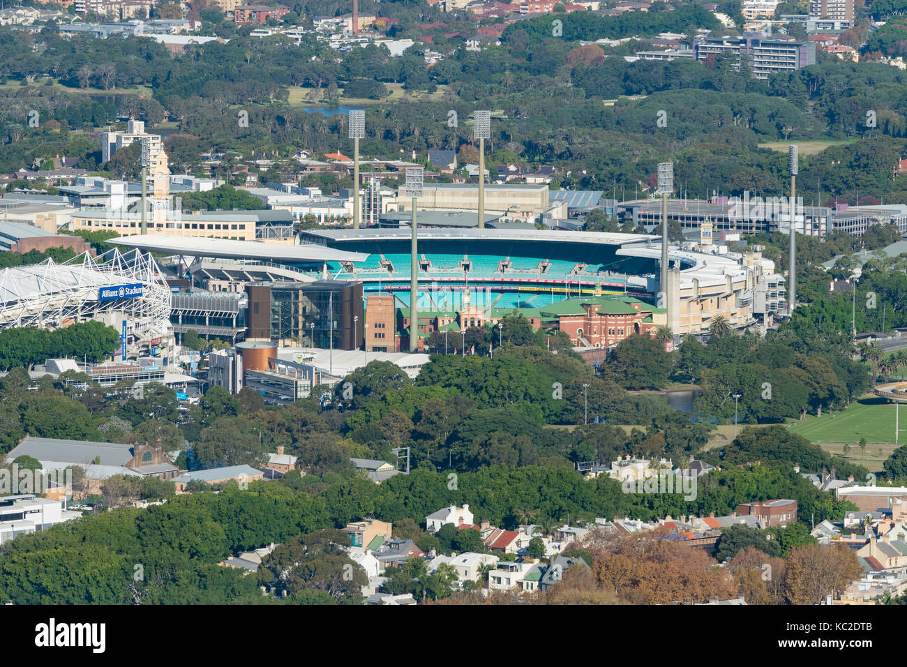 Luftaufnahme von Sydney Olympic Park Stockfoto