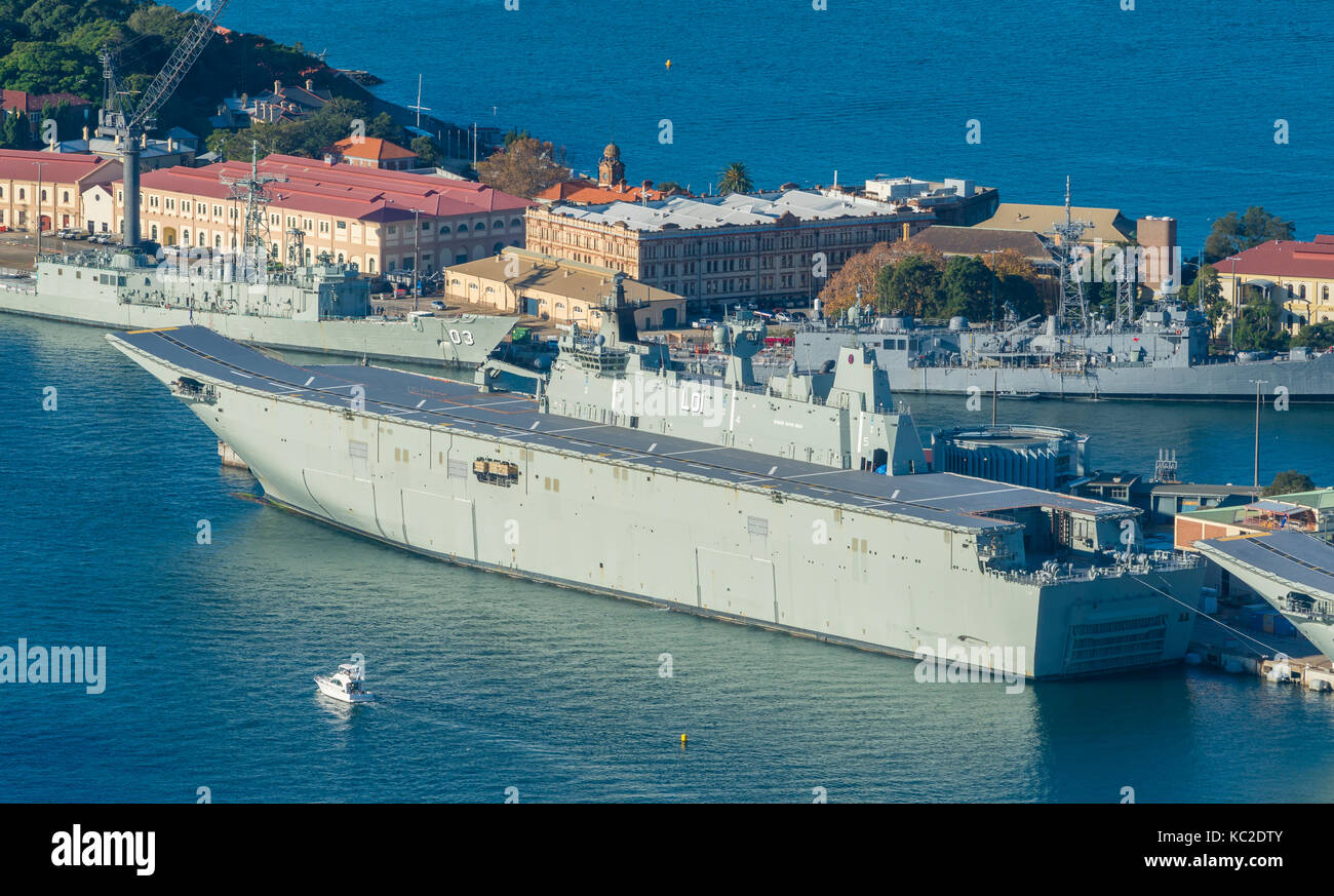 Luftaufnahme der HMAS Adelaide der Royal Australian Navy Stockfoto