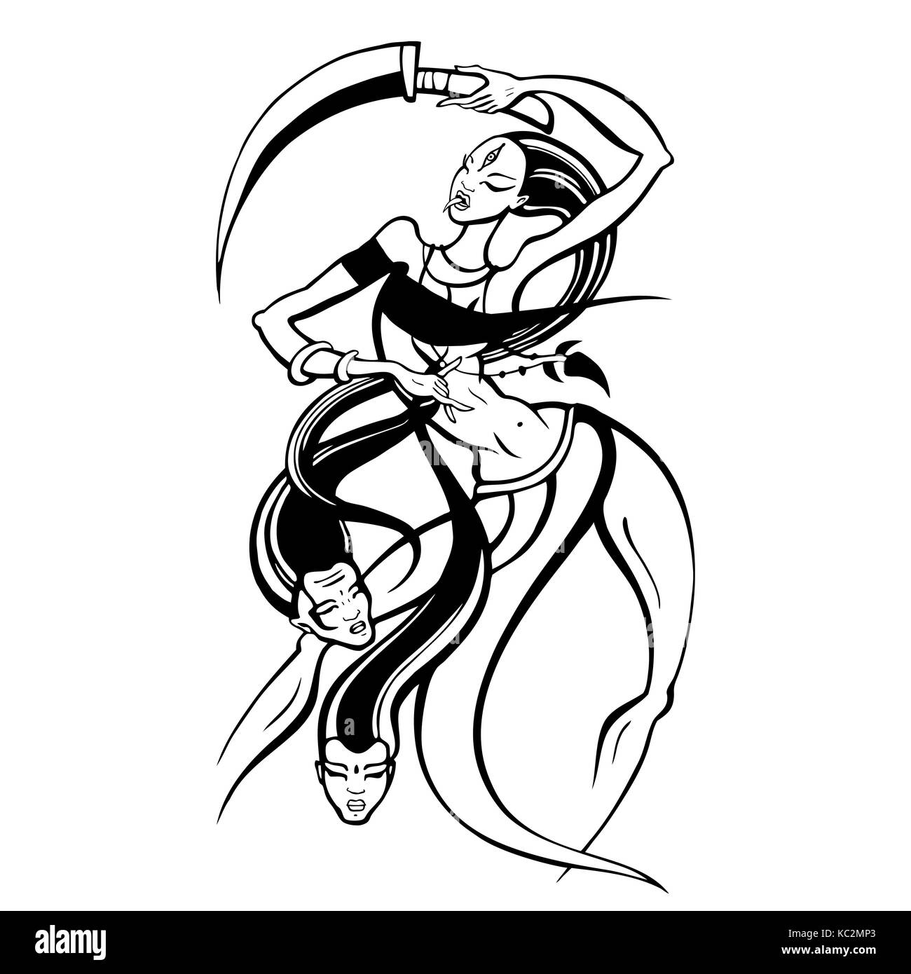 Hinduistische Göttin Kali. Stock Vektor