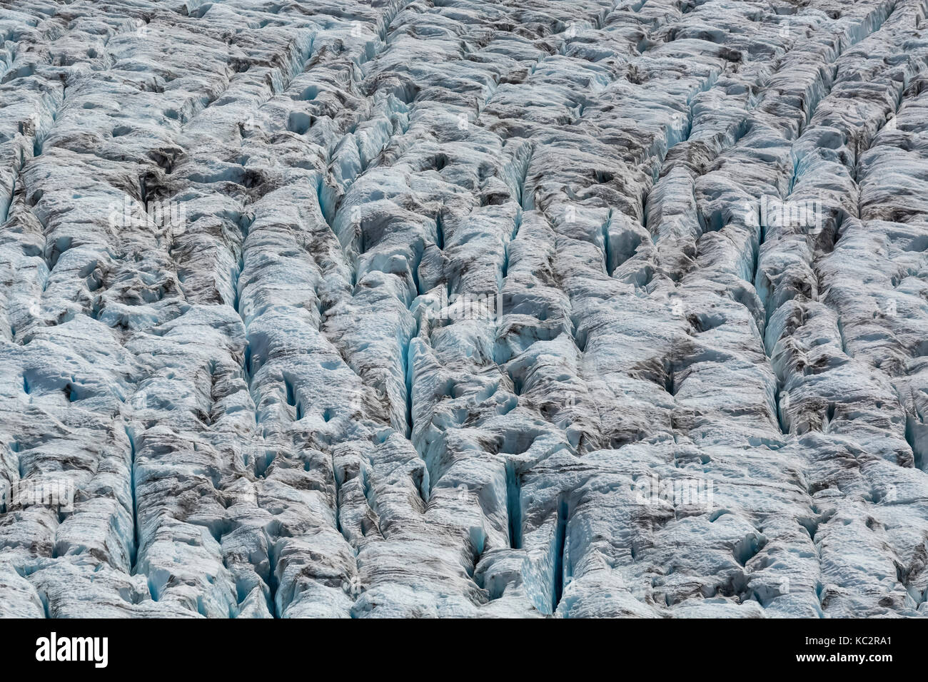 Gletscherspalten auf blauen Gletscher in der dramatischen Einstellung am Ende der Hoh River Trail in Olympic National Park, Washington State, USA Stockfoto