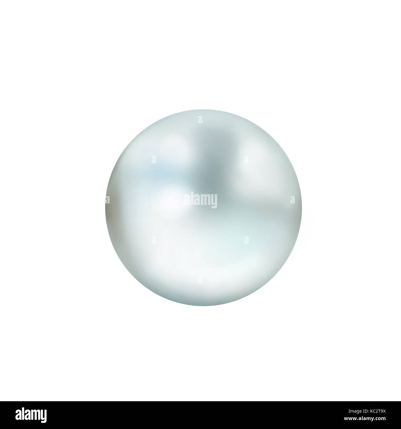 Perle. Einzelne glänzende Pale Pink Pearl auf weißem Hintergrund Stockfoto