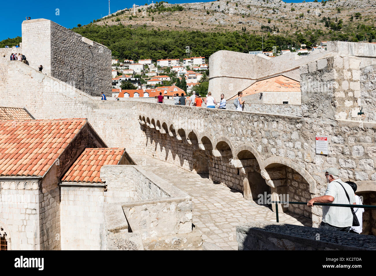 Die alten Stadtmauern Dubrovnick Stockfoto