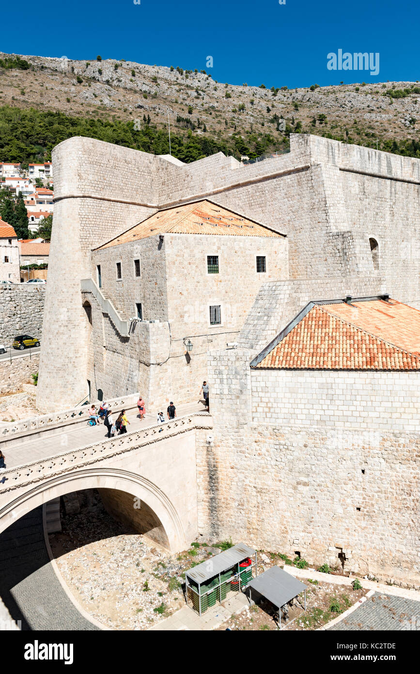 Die alten Stadtmauern Dubrovnick Stockfoto