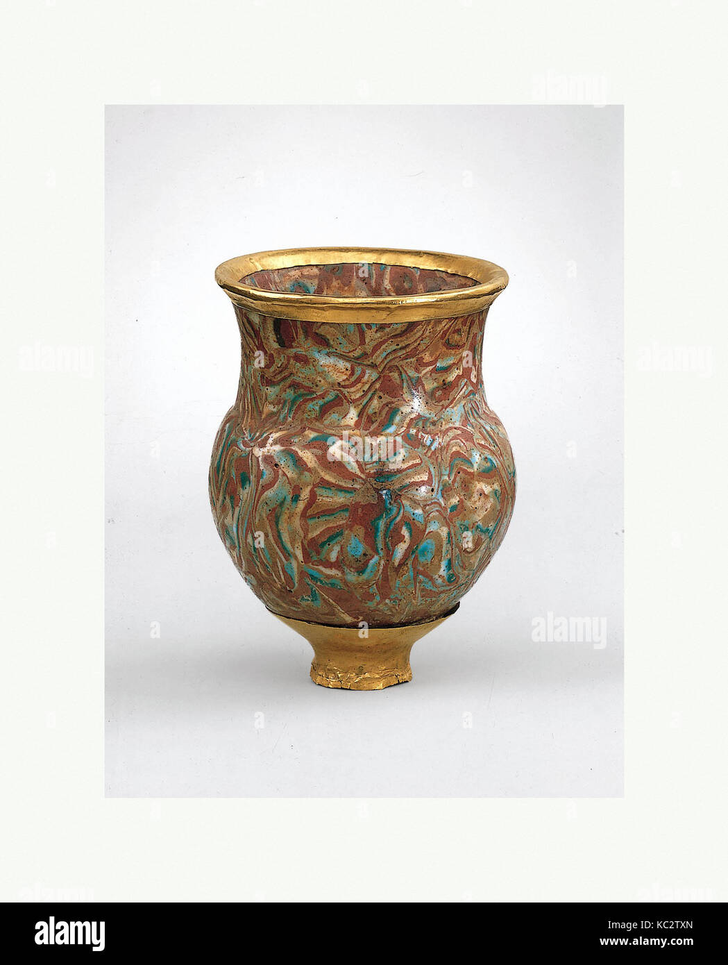 Trinkbecher, Neues Reich, 18. Dynastie, Ca. 1479 - 1425 v. Chr., aus Ägypten, Oberägypten, Theben, Wadi Gabbanat el-Qurud, Wadi D, Grab Stockfoto