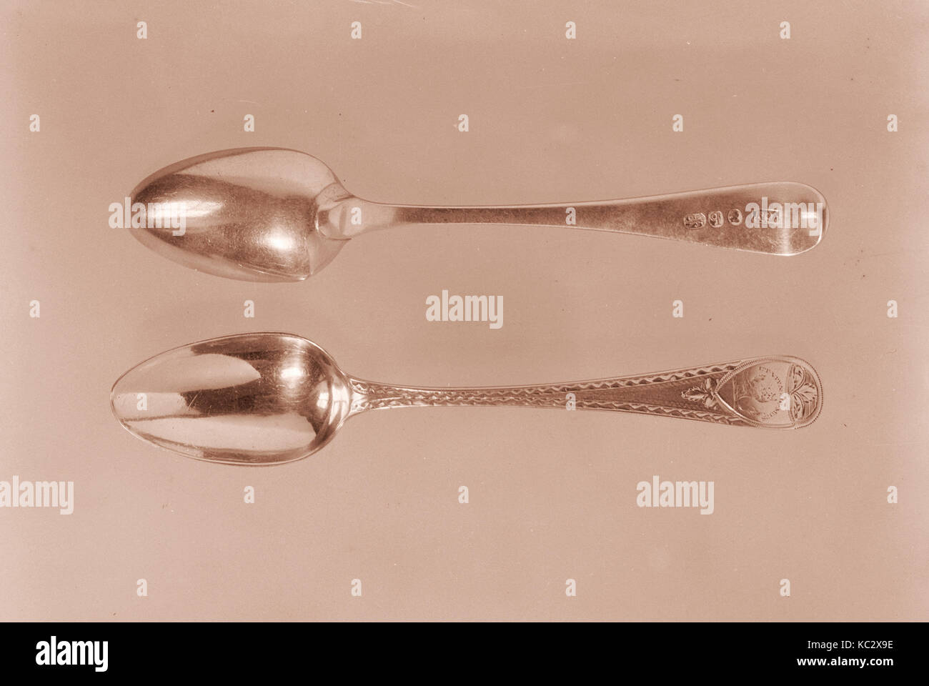 Kaffee Löffel, 1791-92 in London, England, Britische, Silber, L. 5 5/16 in. (13,5 cm); 12 dwt. (18,3 g), Silber Stockfoto