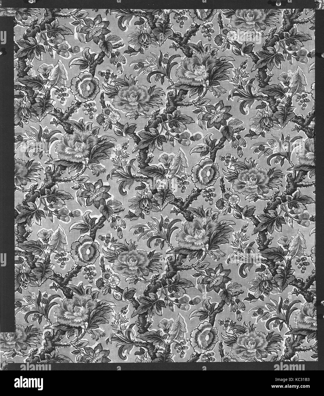 Stück, 1810-15, British, Baumwolle, L.42 x W. 26 Zoll (volle Breite), Textiles-Printed Stockfoto